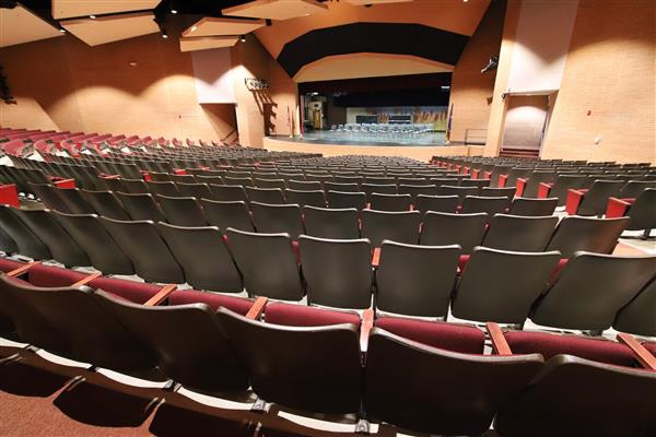 Gorgeous view of the auditorium--it shows the seating and stage from a nice vantage point at the back.