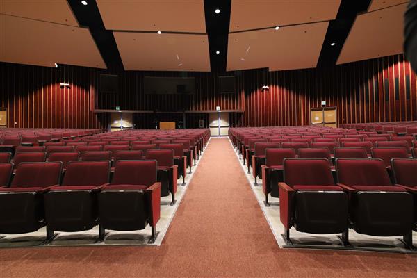 The view from the front of the auditorium--the view that performers see.