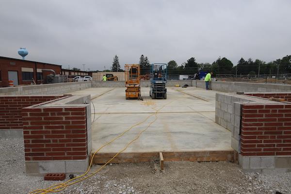 Shows the soon-to-be entryway of the greenhouse